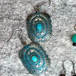 Rectangular Southwestern Style Earrings,